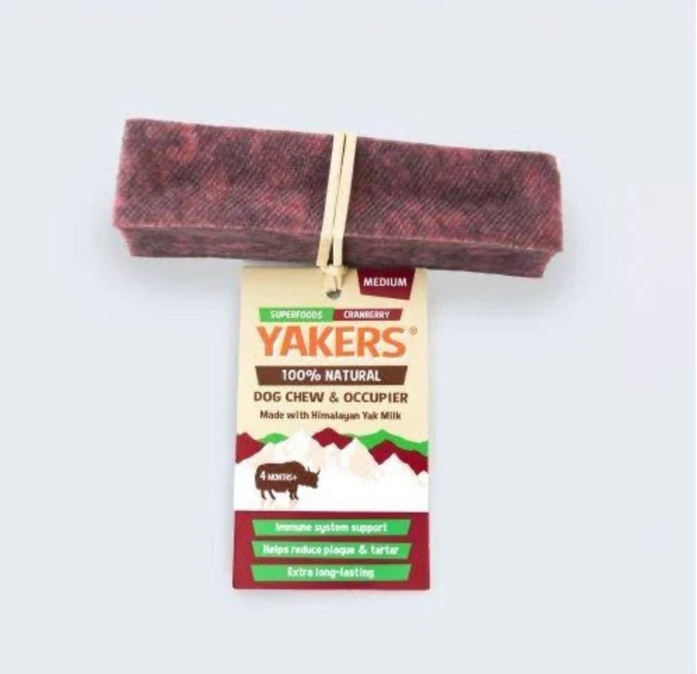 Yakers Cranberry Medium Chew Dog Treats