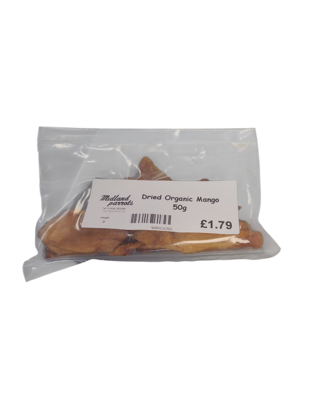 Midland Parrots Dried Organic Mango 50G Parrot Treats