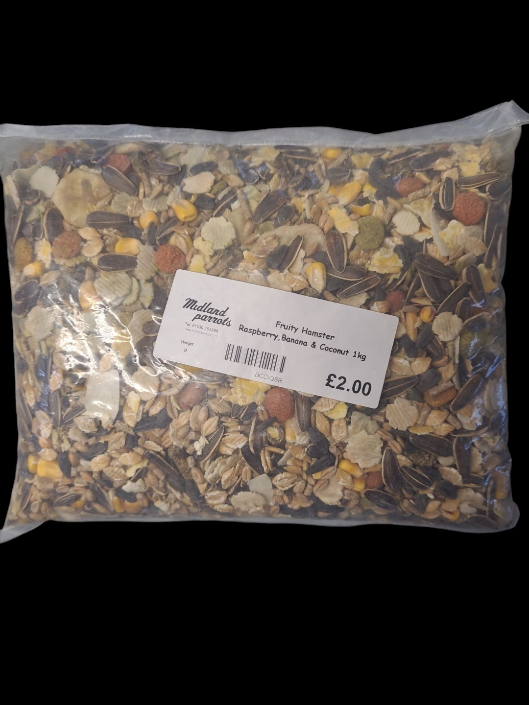 Midland Parrots Fruity Hamster Raspberry, Banana & Coconut 1KG Hamster Food