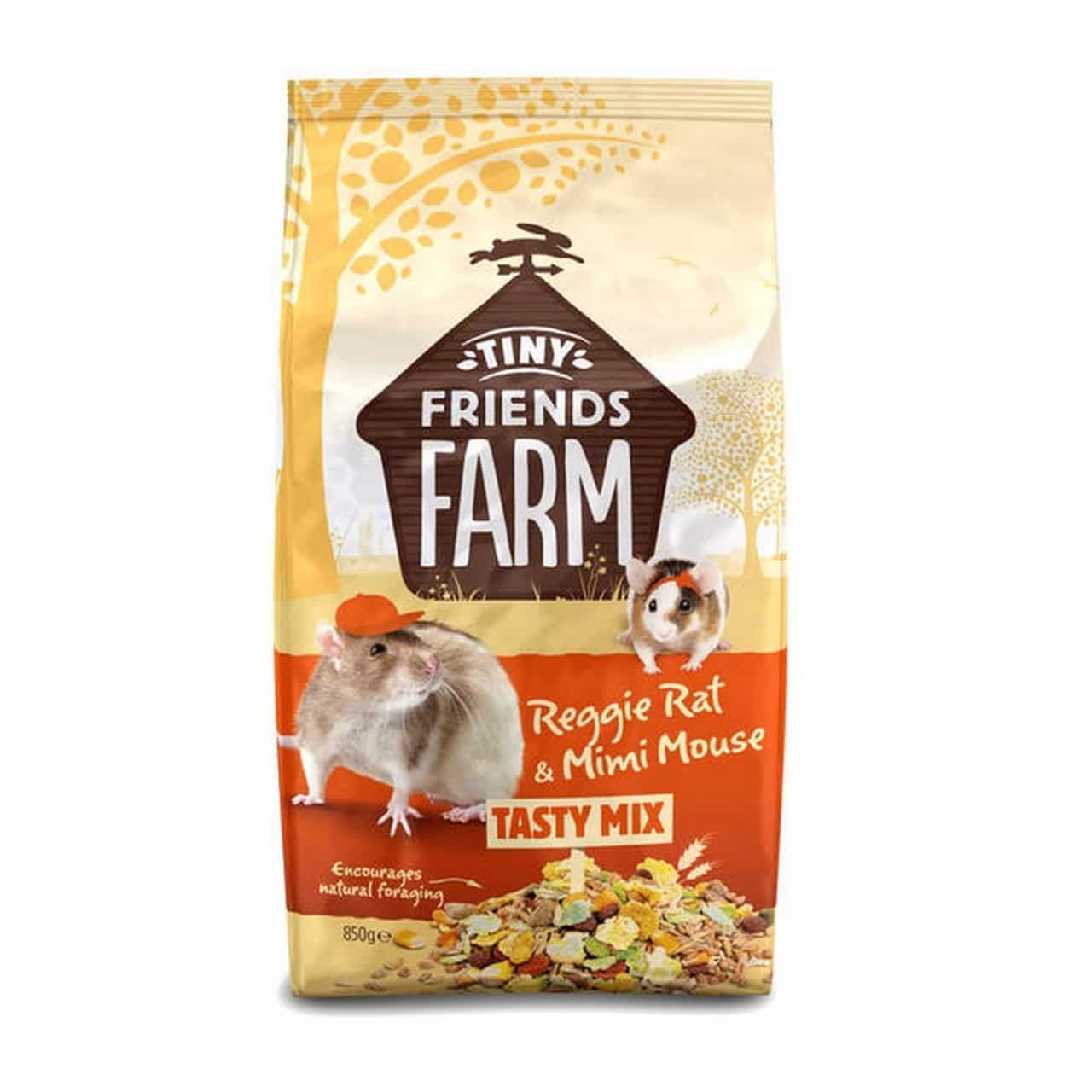 Tiny Friends Farm Reggie Rat & Mimi Mouse Tasty Mix Small Animal Food