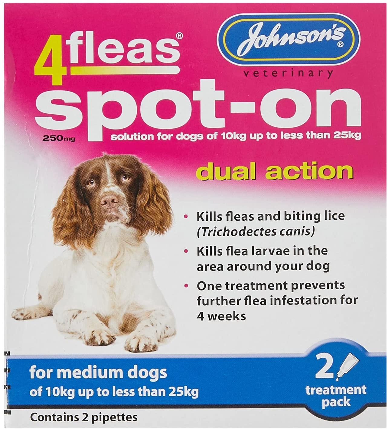 Johnsons 4 Fleas Spot-on Dual Action Dog Medium