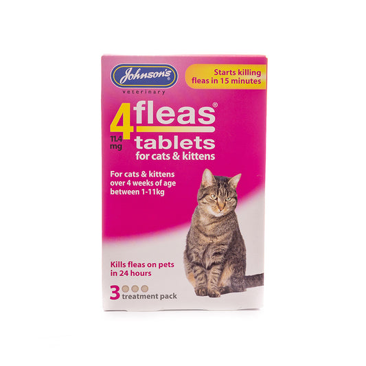 Johnsons 4 Fleas Tablets for Cats over 4 weeks (1-11KG)