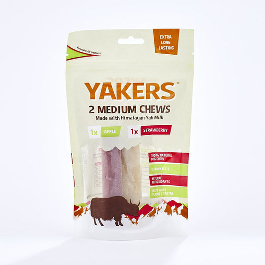 Yakers Apple & Strawberry Chew 2 Pack Dog Treats