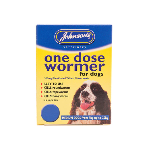 Johnsons One Dose Wormer for Medium Dogs (Up to 20KG)