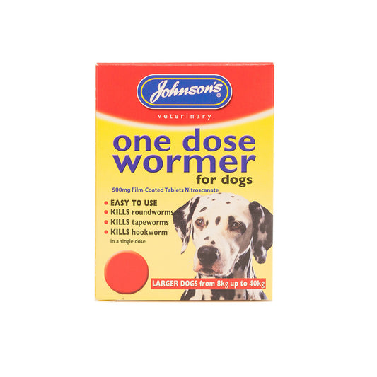 Johnsons One Dose Wormer For Medium to Large Dogs (Up to 40KG)