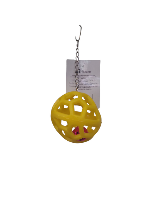 Rubber Ball With Bell Parrot Toy