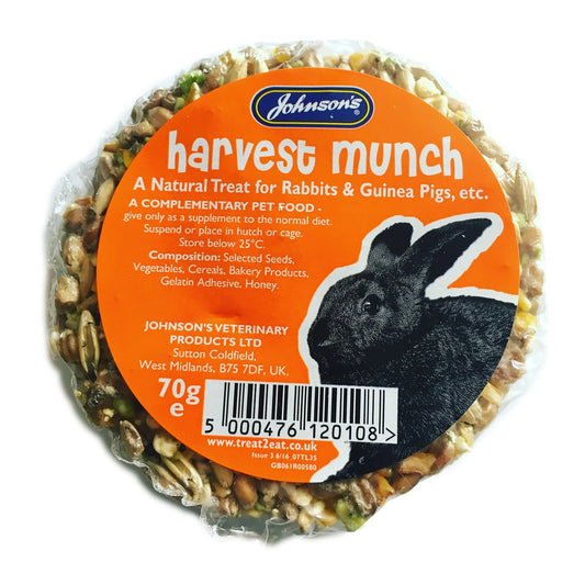 Johnsons Rabbit & Guinea Pig Harvest Munch Small Animal Treats 5X70G