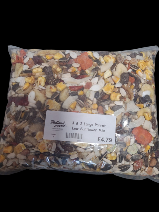 Johnston & Jeff Large Parrot Low Sunflower Mix 1KG Parrot Food