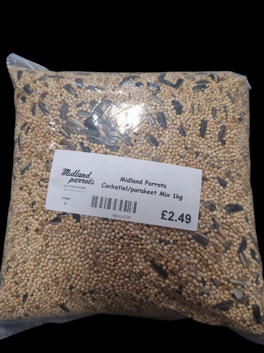 Midland Parrots Cockatiel & Parakeet Mix 1KG Bird Food