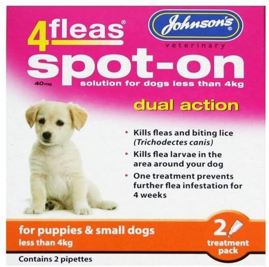 Johnsons 4fleas Spot On Dual Action For Puppies & Small Dogs Less Than 4KG