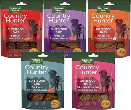 Natures Menu Country Hunter Superfood Bars Mixed Variety 5X100G