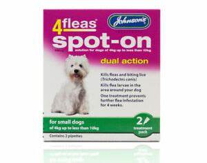 Johnsons 4 Fleas Spot On Dual Action Small Dog up to 4KG less than 10KG