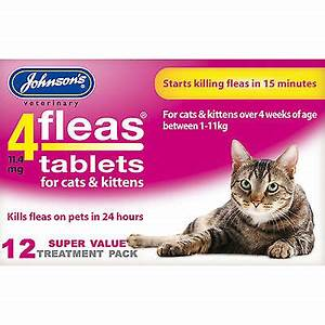 Johnsons 4-Fleas Cat & Kitten Flea Tablets (1-11KG)