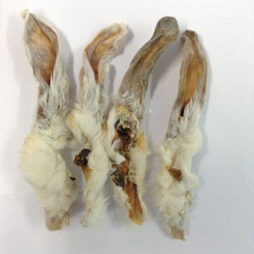 Rabbit Ears with fur Dog Treats
